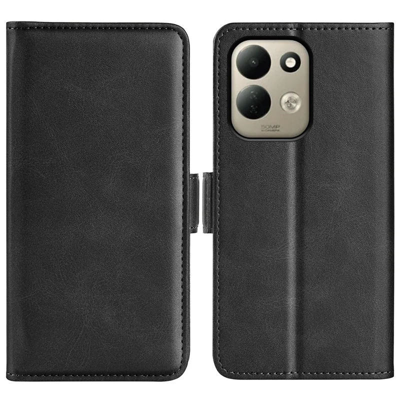 For Xiaomi Poco C95 Pro Case Calf Texture Leather Wallet Phone Cover - Black