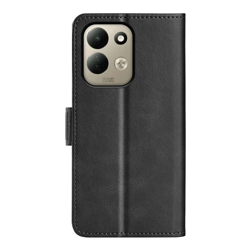 For Xiaomi Poco C95 Pro Case Calf Texture Leather Wallet Phone Cover - Black