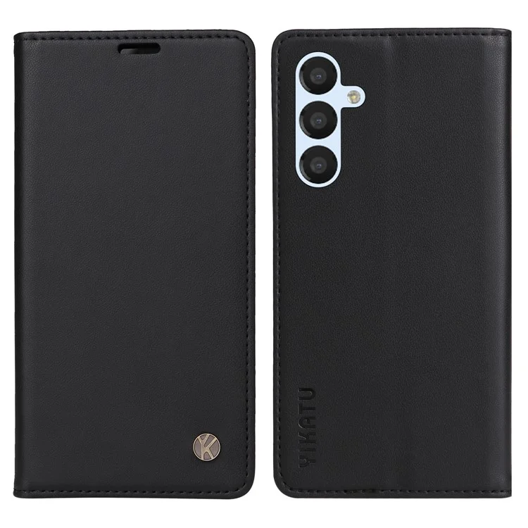 YIKATU For Samsung Galaxy A54 5G YK- 001 Anti-fall PU Leather Flip Wallet Case Strong Magnetic Auto-absorbed Stand Anti-scratch Phone Cover - Black