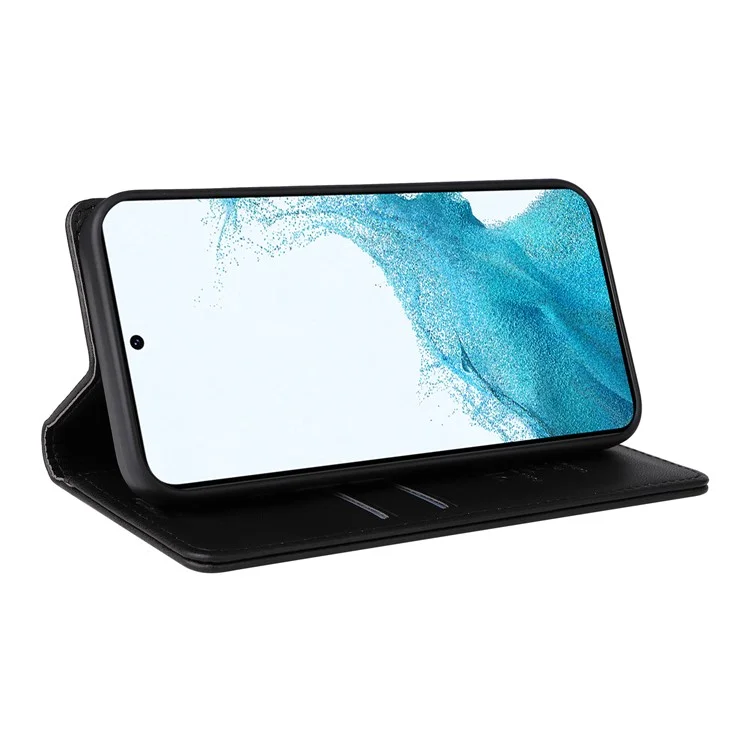 YIKATU For Samsung Galaxy A54 5G YK- 001 Anti-fall PU Leather Flip Wallet Case Strong Magnetic Auto-absorbed Stand Anti-scratch Phone Cover - Black