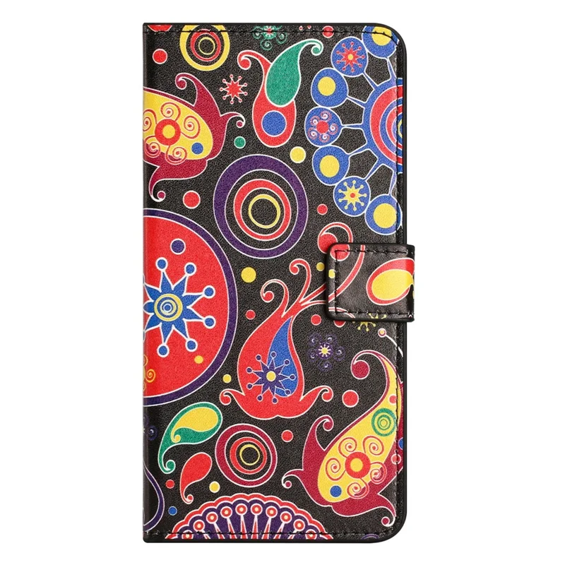 For Samsung Galaxy A34 5G Pattern Printing PU Leather Cover Stand Magnetic Closure Flip Wallet Phone Case - Jelly Fish