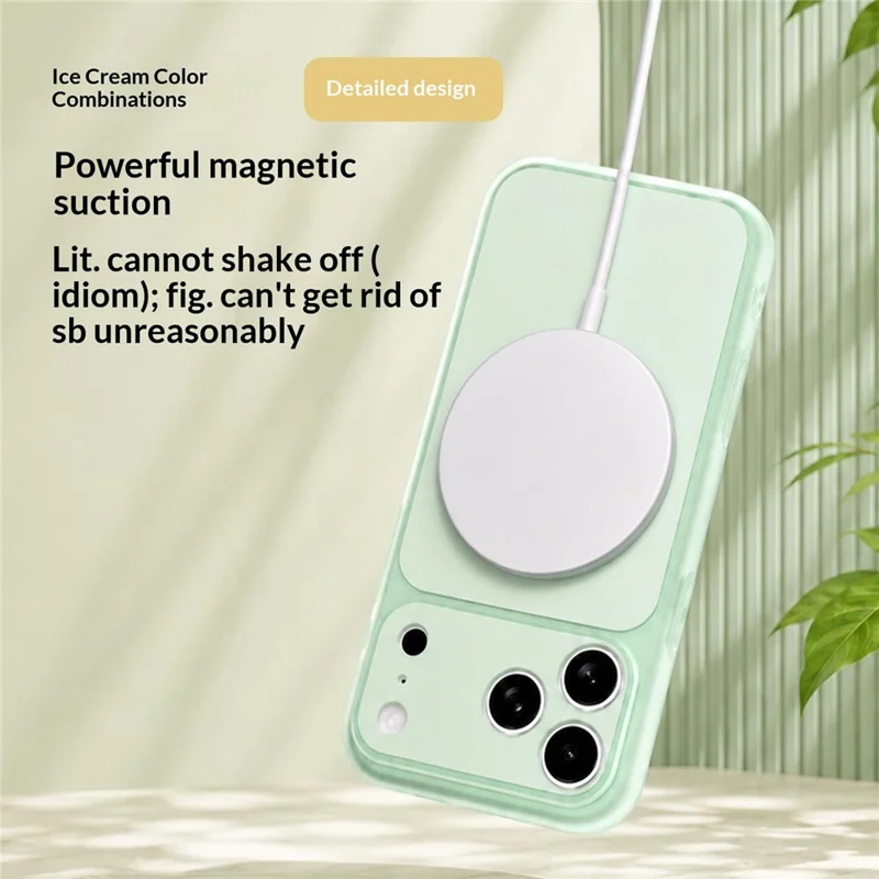 For iPhone 17 Pro Max Case Compatible with MagSafe Hybrid Design PC + TPU Protective Phone Cover - Green