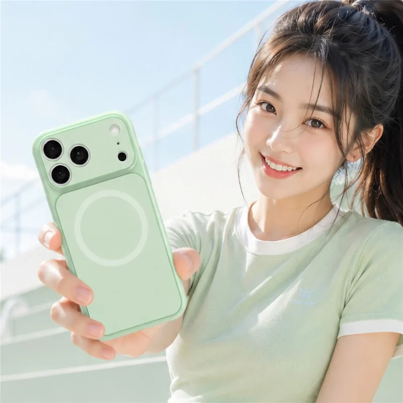 For iPhone 17 Pro Max Case Compatible with MagSafe Hybrid Design PC + TPU Protective Phone Cover - Green