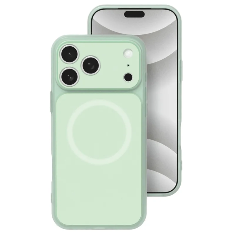 For iPhone 17 Pro Case Compatible with MagSafe Hybrid Design PC + TPU Protective Phone Cover - Green
