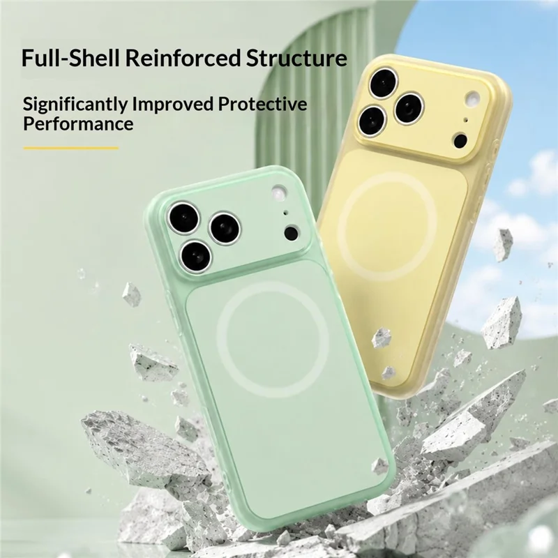 For iPhone 17 Pro Case Compatible with MagSafe Hybrid Design PC + TPU Protective Phone Cover - Green