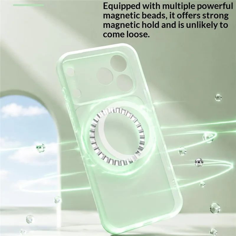 For iPhone 17 Pro Case Compatible with MagSafe Hybrid Design PC + TPU Protective Phone Cover - Green