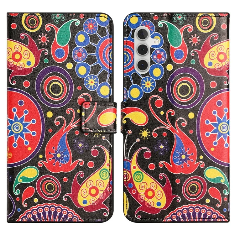 For Samsung Galaxy A54 5G PU Leather Pattern Printing Phone Cover Magnetic Closure Flip Stand Wallet Folio Case - Jelly Fish
