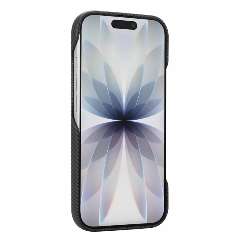 For iPhone 17 Magnetic Case Carbon Fiber Texture Leather + PC Phone Cover - Black