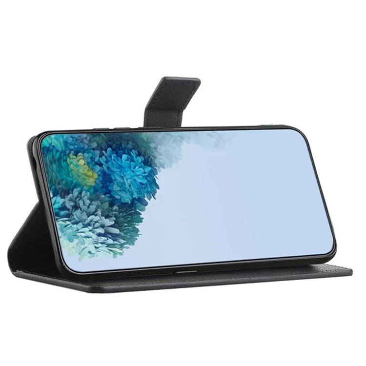 Pour Samsung Galaxy A54 5G Magnetic Square Clasp Litchi Texture PU Leather Wallet Case Stand Function Mobile Phone Cover - Noir