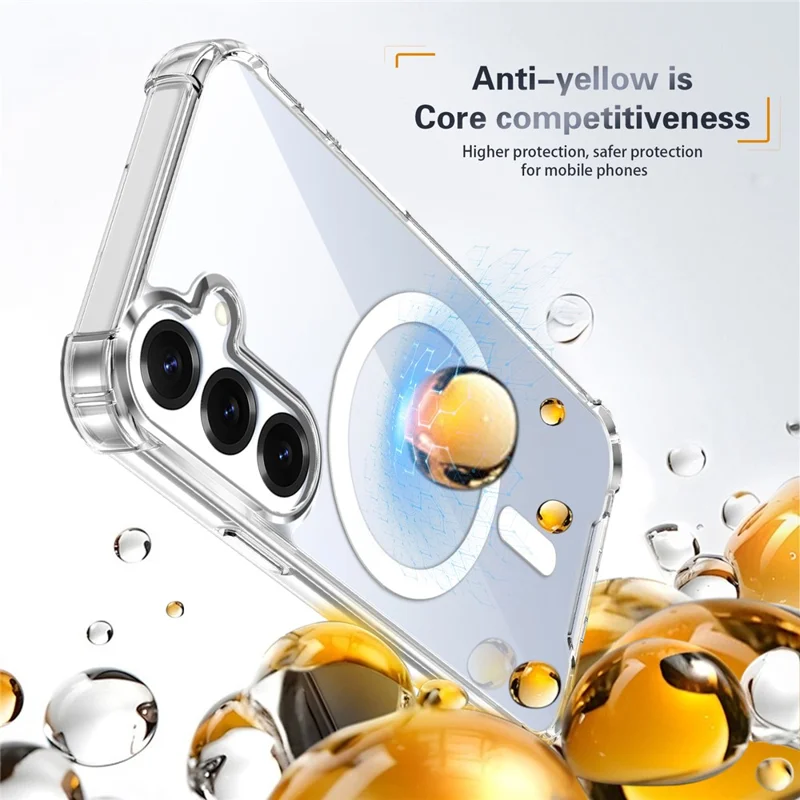 For Samsung Galaxy S26 FE Magnetic Case TPU + PC Air Cushion Corners Protective Phone Cover with 2Pcs Camera Protector + 2Pcs Screen Protector - Transparent - 10