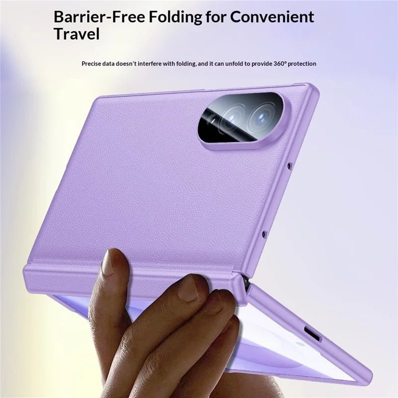 For Samsung Galaxy Z Fold8 Case with Anti-spy Tempered Glass Screen Protector Leather + PC Hinge Protection Phone Cover - Black