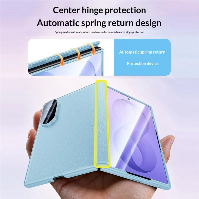 For Samsung Galaxy Z Fold8 Case with Anti-spy Tempered Glass Screen Protector Leather + PC Hinge Protection Phone Cover - Black