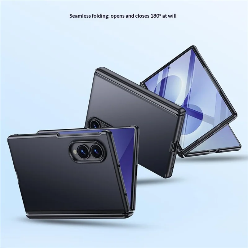 Fodral för Samsung Galaxy Z Fold8 med HD-skärmskydd Hudlikt touch-PC Matt skyddsfodral för mobil - Svart