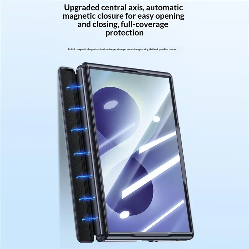 Fodral för Samsung Galaxy Z Fold8 med HD-skärmskydd Hudlikt touch-PC Matt skyddsfodral för mobil - Svart