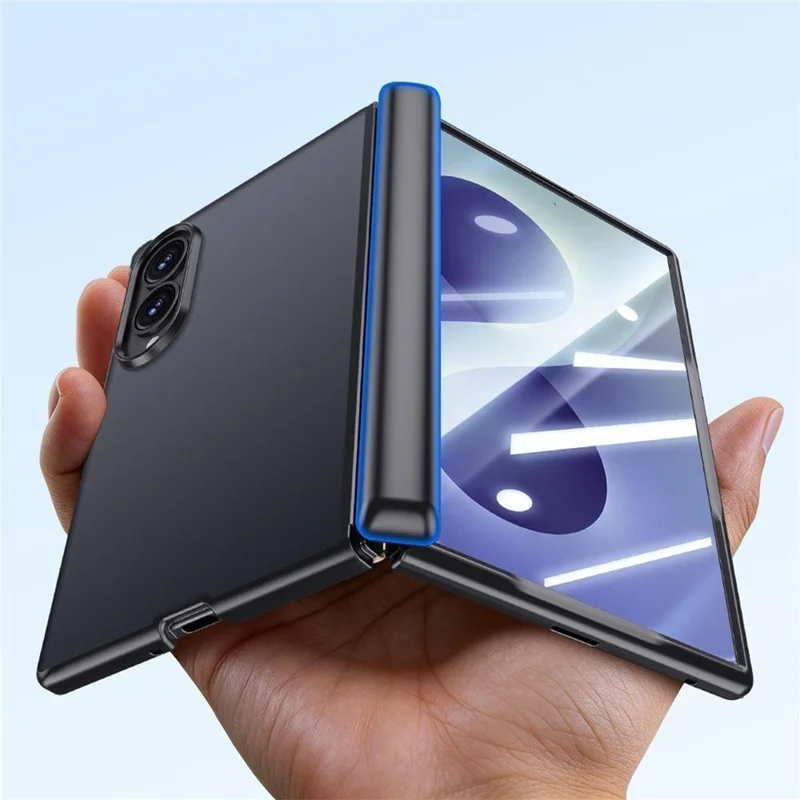 Fodral för Samsung Galaxy Z Fold8 med HD-skärmskydd Hudlikt touch-PC Matt skyddsfodral för mobil - Svart