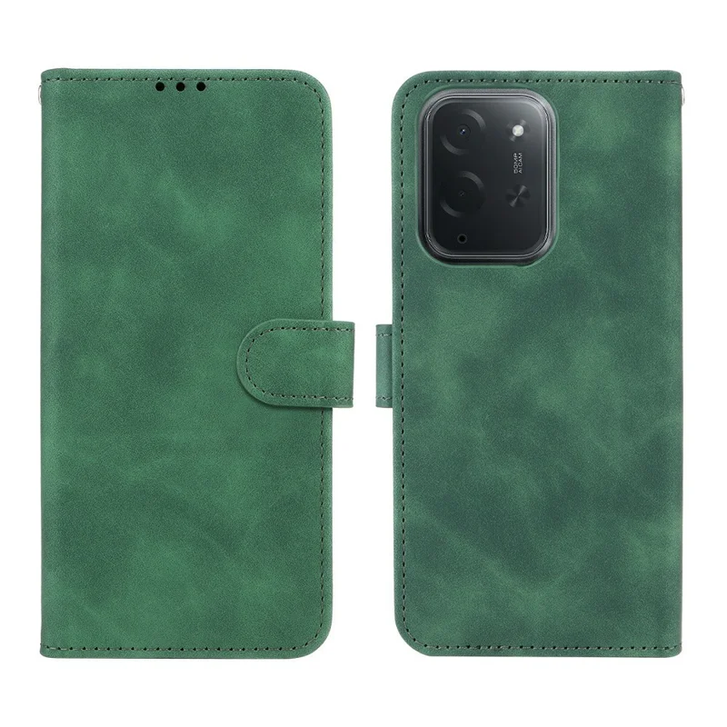 For Xiaomi Poco C95 Pro Leather Case Skin Feel Anti Drop Wallet Stand Flip Phone Cover - Green