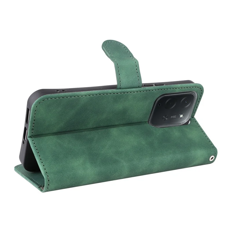 For Xiaomi Poco C95 Pro Leather Case Skin Feel Anti Drop Wallet Stand Flip Phone Cover - Green