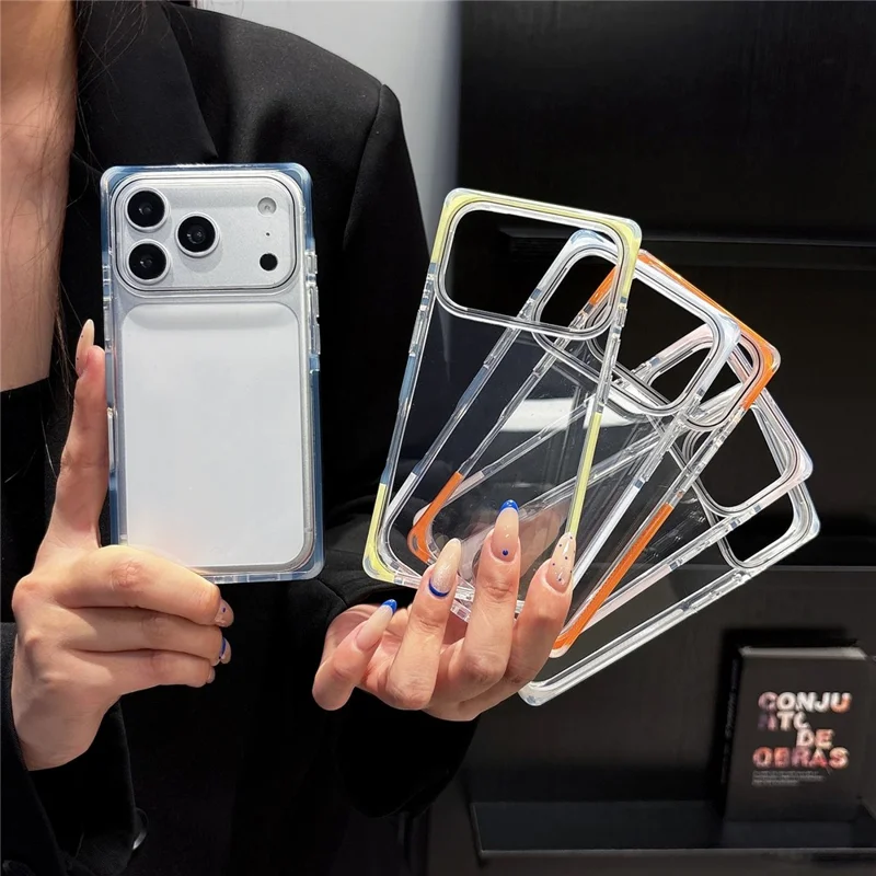 Coque pour iPhone 18 Pro Max / 17 Pro Max, coque transparente en TPU renforcée aux coins, antichoc - Blanc