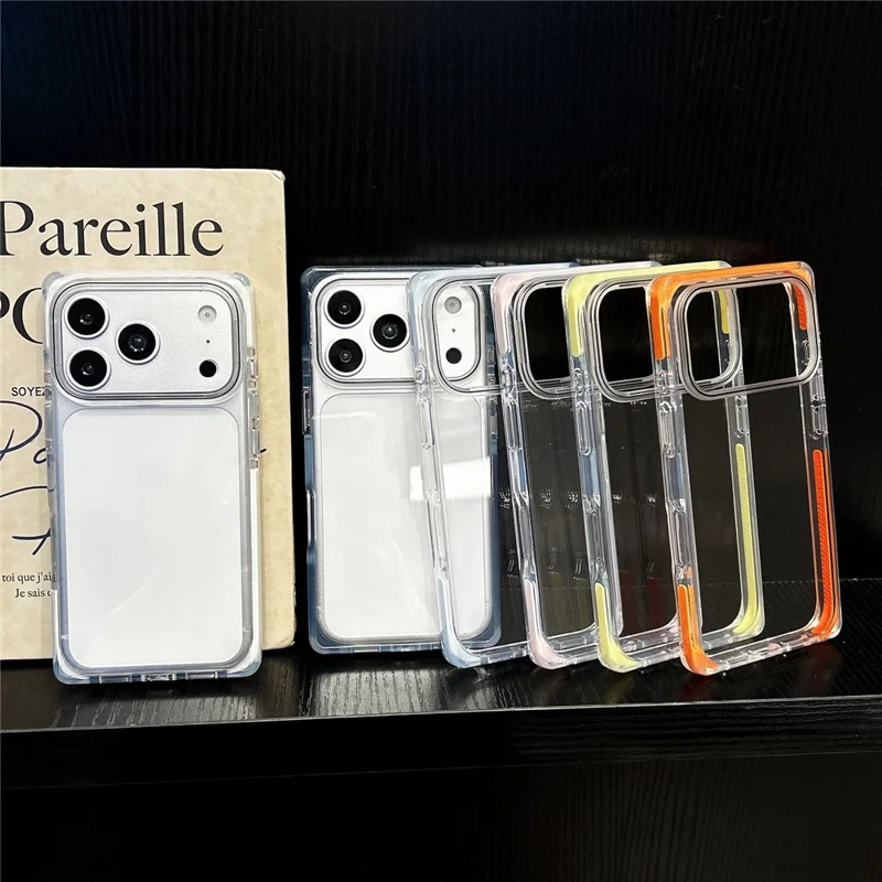 Coque pour iPhone 18 Pro Max / 17 Pro Max, coque transparente en TPU renforcée aux coins, antichoc - Blanc