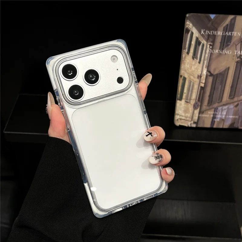 Coque pour iPhone 18 Pro Max / 17 Pro Max, coque transparente en TPU renforcée aux coins, antichoc - Blanc