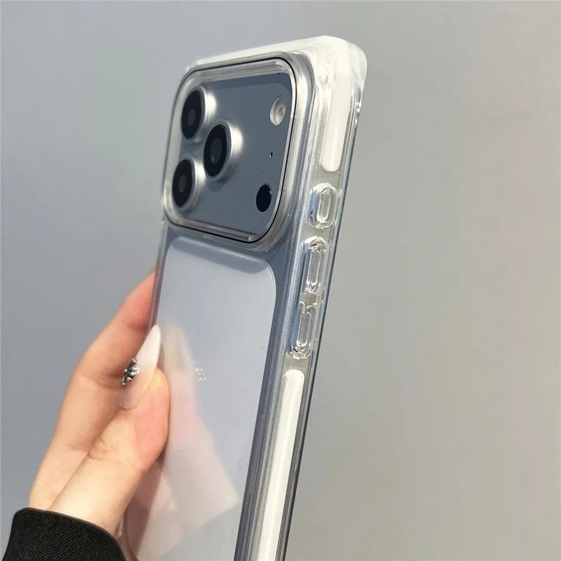 Coque pour iPhone 18 Pro Max / 17 Pro Max, coque transparente en TPU renforcée aux coins, antichoc - Blanc