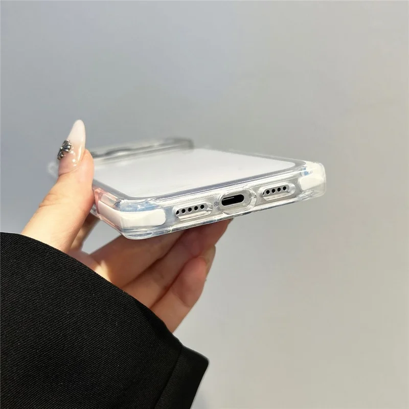 Coque pour iPhone 18 Pro Max / 17 Pro Max, coque transparente en TPU renforcée aux coins, antichoc - Blanc
