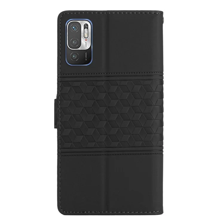 Téléphone Flip Leather Wallet Case Pour Xiaomi Redmi Note 10 5G Retro Retro Pattern Stand Touch Touch Feeling Implice Téléphone Cover - le Noir