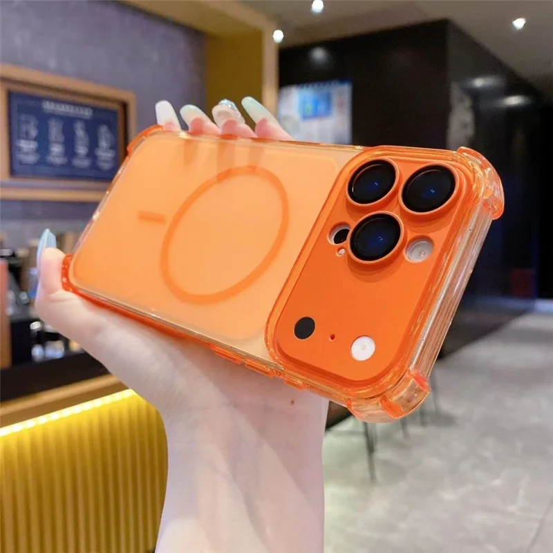 For iPhone 18 Pro Max  /  17 Pro Max Magnetic Case with Detachable Camera Cover Shockproof TPU Phone Cover - Orange