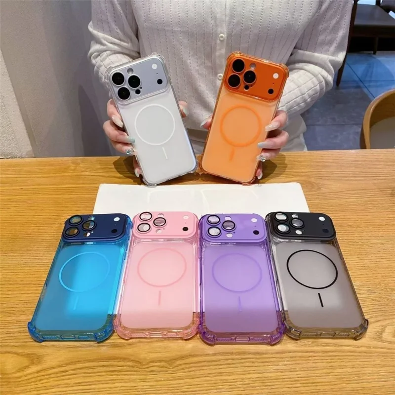 For iPhone 18 Pro Max  /  17 Pro Max Magnetic Case with Detachable Camera Cover Shockproof TPU Phone Cover - Orange