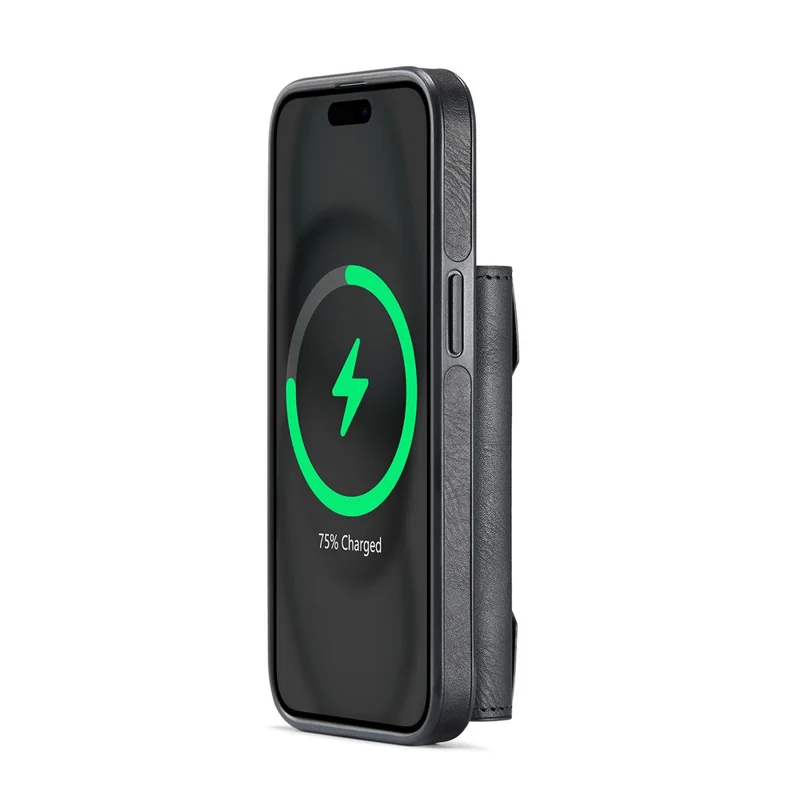 MAGKING K4 Series For iPhone 15 Plus Magnetic Case Detachable Wallet PU TPU PC Phone Cover - Black
