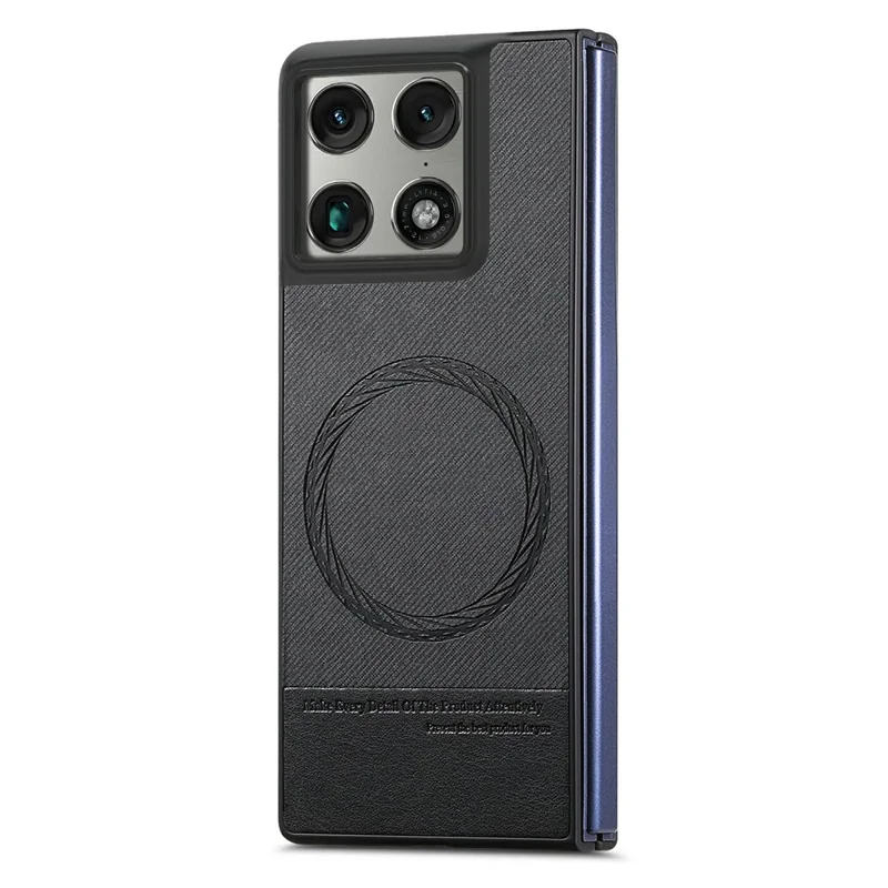 For Motorola Razr Fold 5G Magnetic Case Denim Texture Leather + PC Shockproof Phone Cover - Black