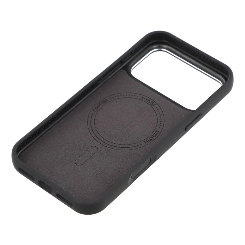 X-LEVEL for iPhone 18 Pro Max / 17 Pro Max Magnetic Case Silicone + Tech Fabric Shockproof Anti-Scratch Phone Cover - Black