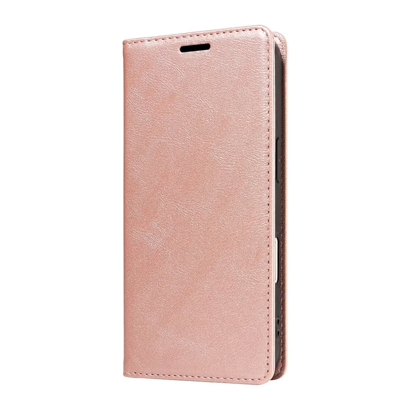 For iPhone 16 Pro Max Wallet Case RFID Blocking Card Slots Stand Magnetic Closure Leather Phone Cover - Rose Gold