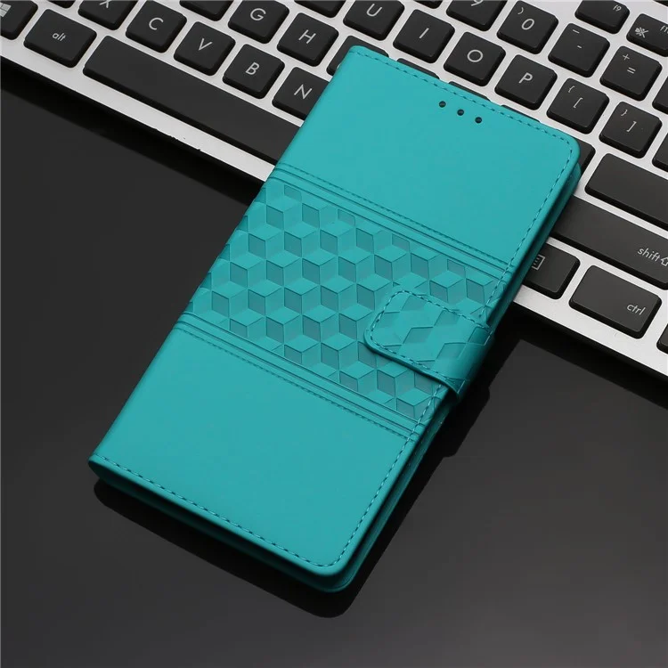 Phone Cover For Xiaomi Redmi 10 2022 4G / Redmi Note 11 4G (MediaTek) / Redmi 10 4G (2021) / Redmi 10 Prime Stand Wallet Retro Imprinted Pattern Skin-friendly Case with Strap - Sky Blue