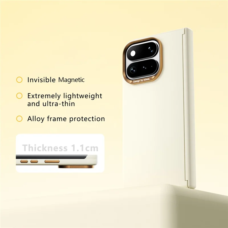 ABEEL for Google Pixel 11 Pro Fold Magnetic Case Liquid Silicone Skin Feel PC Phone Cover - Yellow