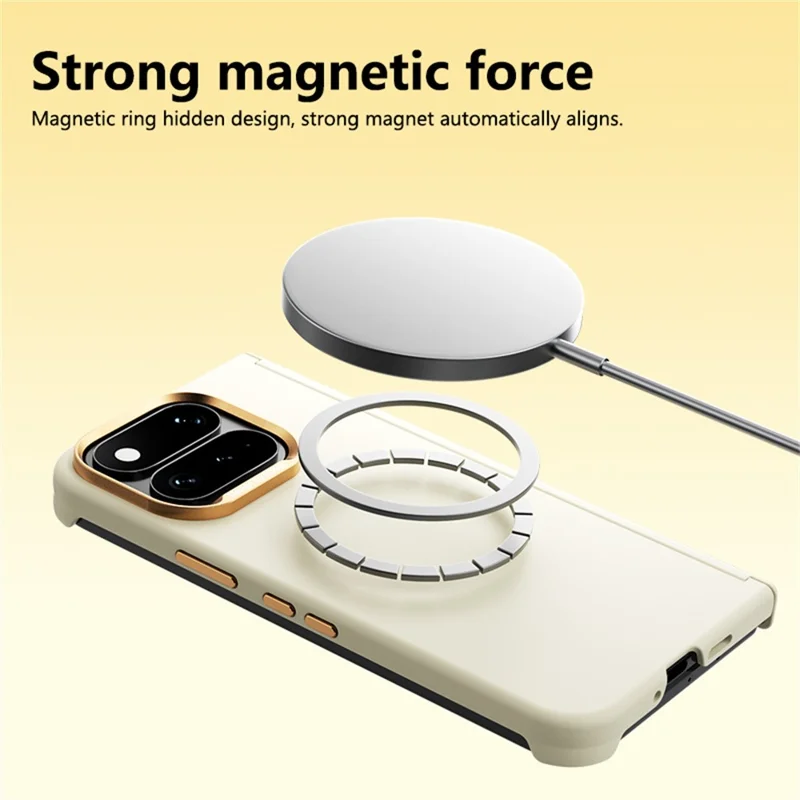 ABEEL for Google Pixel 11 Pro Fold Magnetic Case Liquid Silicone Skin Feel PC Phone Cover - Yellow