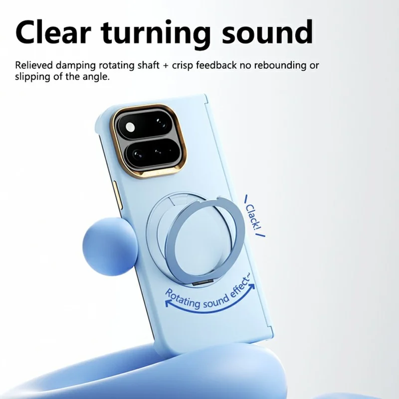 ABEEL for Google Pixel 11 Pro Fold Magnetic Case Ring Kickstand Liquid Silicone Feel PC Phone Cover - Sky Blue