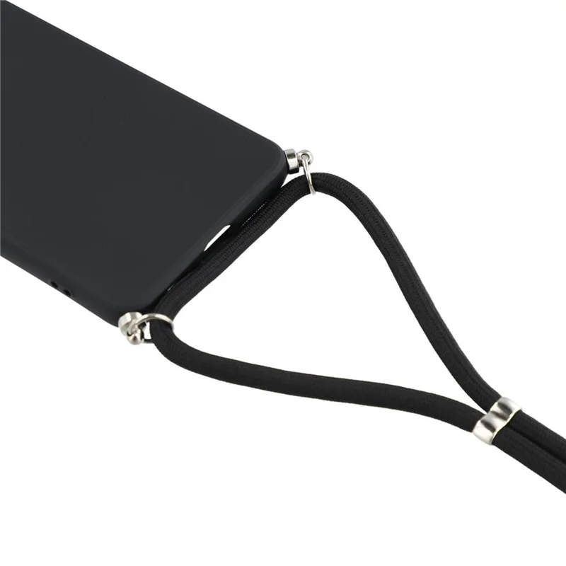 For Samsung Galaxy S26 FE Case Flexible TPU Fiber Lining Anti-Shock Crossbody Phone Cover - Black - 6