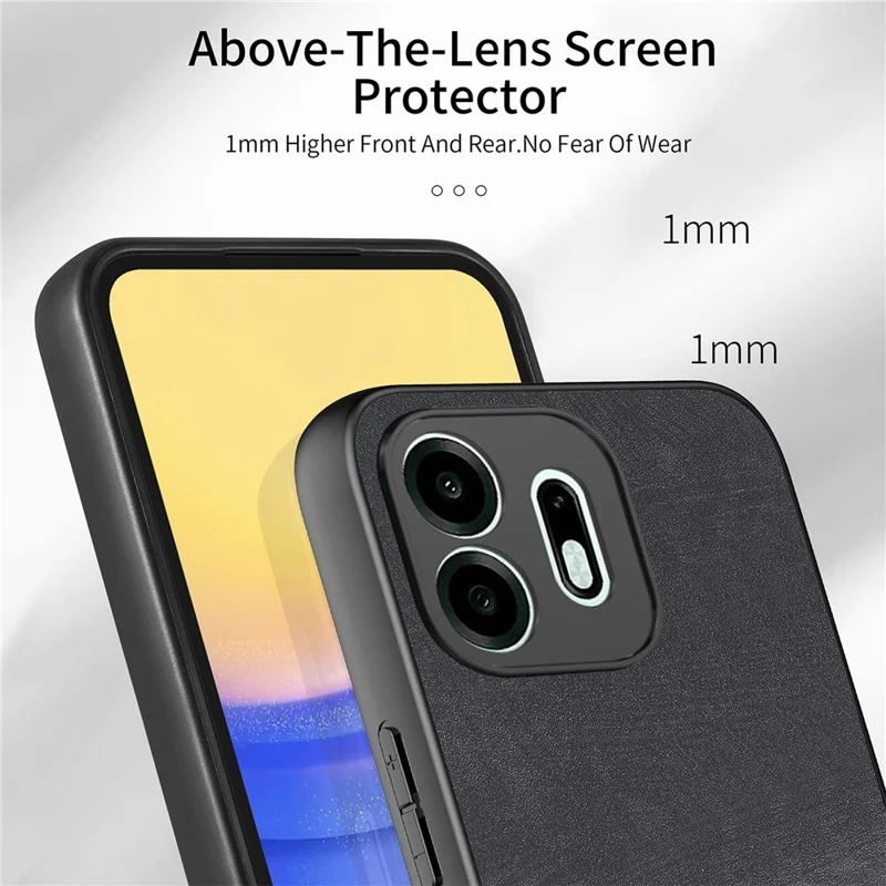 For OnePlus N6 4G Case Shockproof Slim Retro Leather Phone Back Cover - Black
