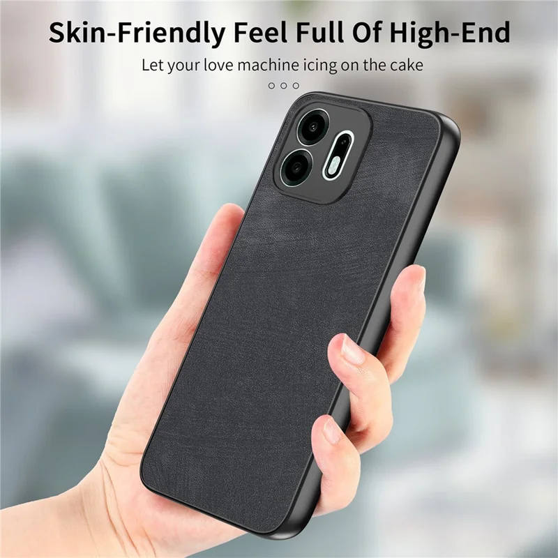 For OnePlus N6 4G Case Shockproof Slim Retro Leather Phone Back Cover - Black