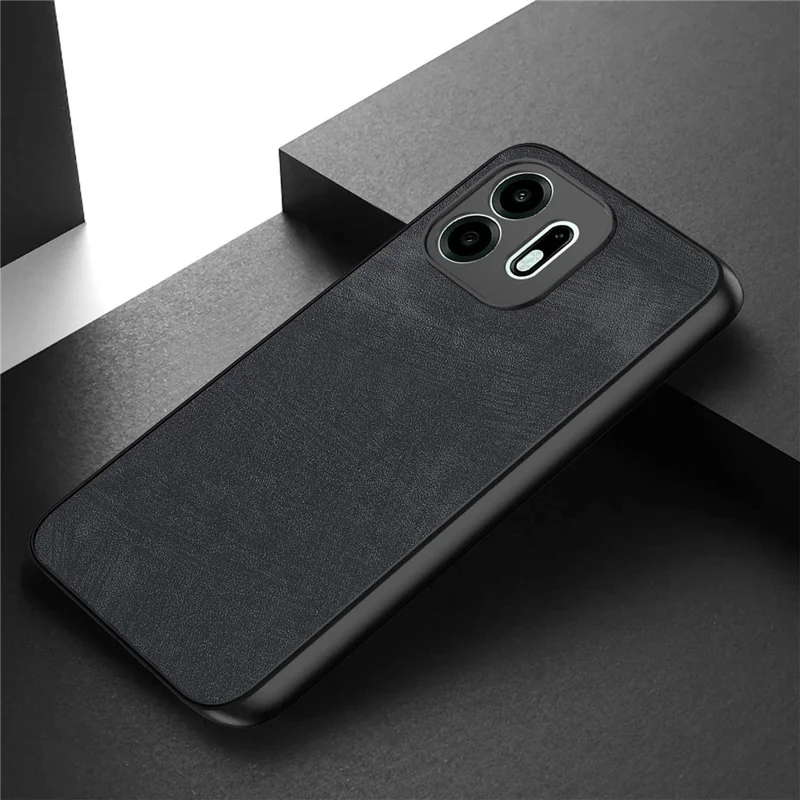 For OnePlus N6 4G Case Shockproof Slim Retro Leather Phone Back Cover - Black