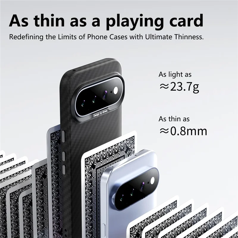 ABEEl for Google Pixel 11 Pro Magnetic Case PC + TPU Ultra Thin Minimalist Phone Cover - Carbon Fiber Texture