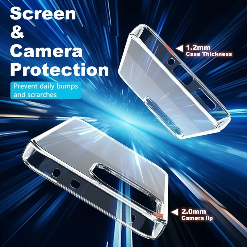 For OnePlus Nord 6 5G Clear TPU Anti-Scratch Phone Case + 2.5D Arc Edge Screen Protector