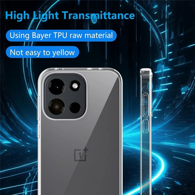 For OnePlus Nord 6 5G Clear TPU Anti-Scratch Phone Case + 2.5D Arc Edge Screen Protector