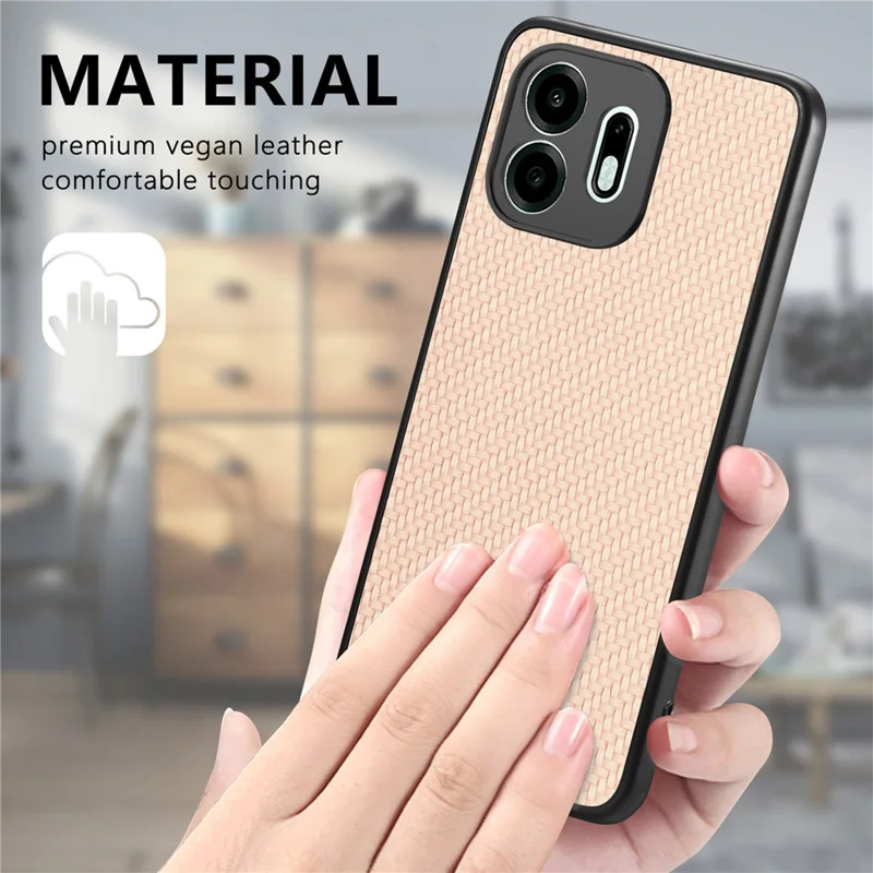 For OnePlus N6 4G Case Carbon Fiber Texture PU Leather + PC + TPU Phone Cover - Black
