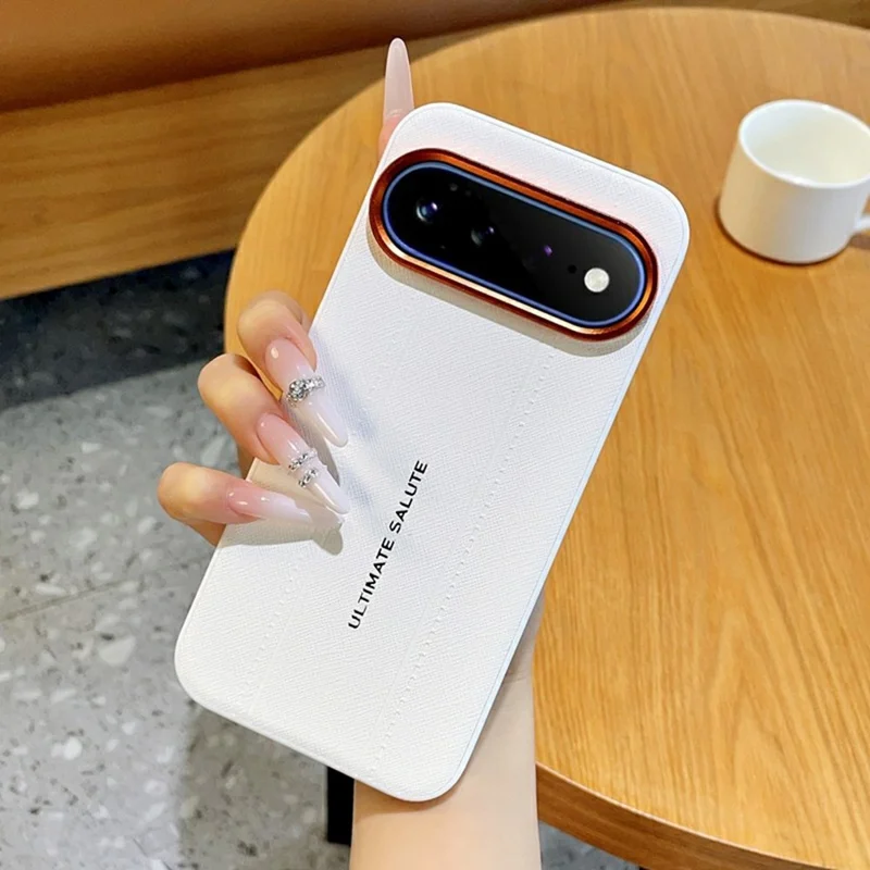 For Google Pixel 11 Pro Case Leather Texture PC + TPU Anti-slip Protective Phone Cover - White
