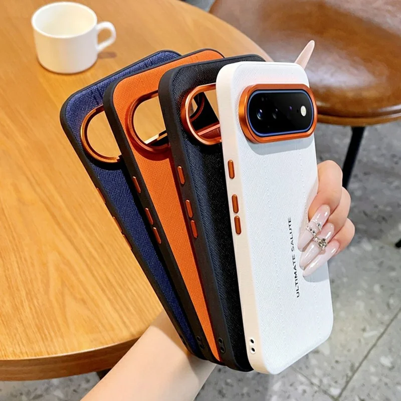 For Google Pixel 11 Pro Case Leather Texture PC + TPU Anti-slip Protective Phone Cover - White