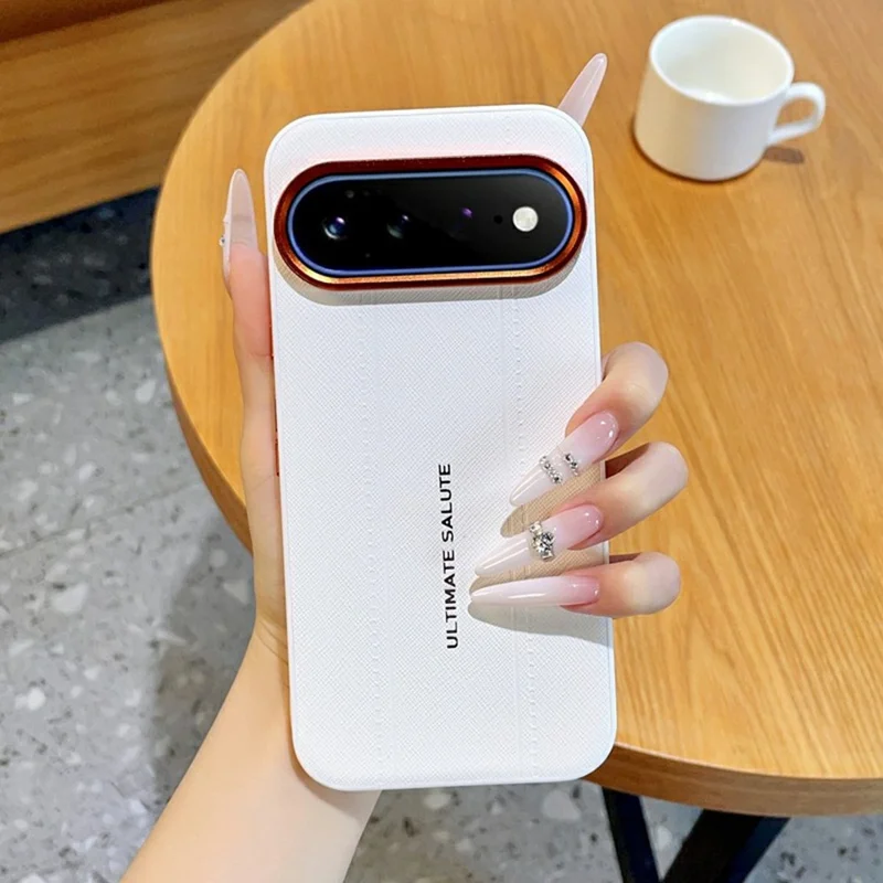 For Google Pixel 11 Pro XL Case Leather Texture PC + TPU Anti-slip Protective Phone Cover - White