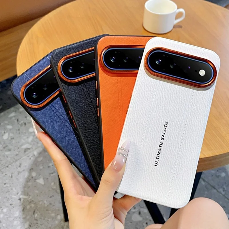 For Google Pixel 11 Pro XL Case Leather Texture PC + TPU Anti-slip Protective Phone Cover - White