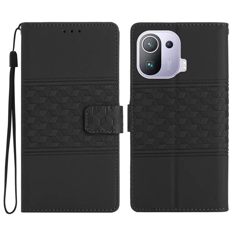 Para Xiaomi Mi 11 Pro PU PU Capel Celo Cape - Preto